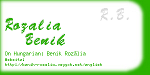 rozalia benik business card